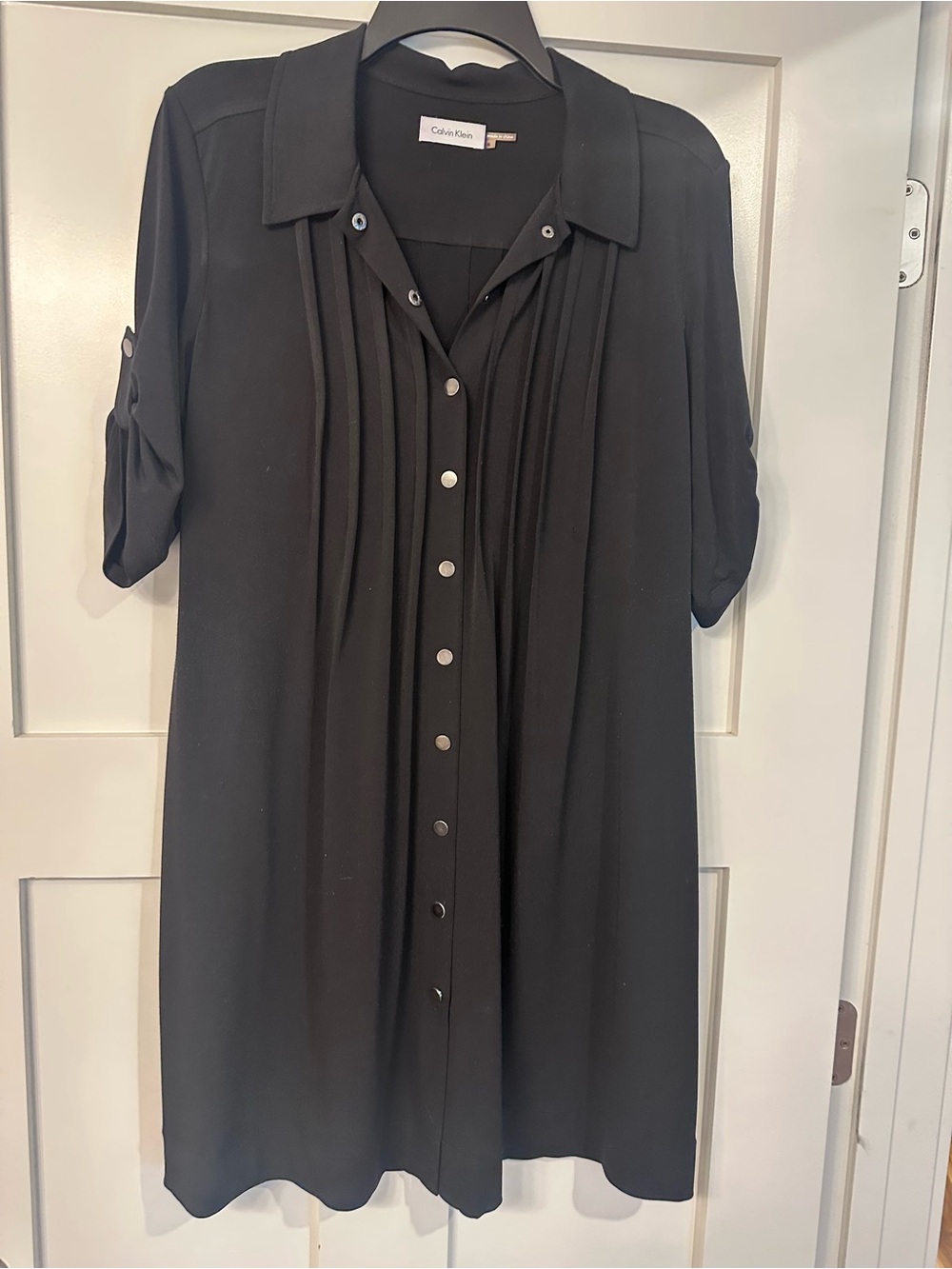 Calvin Klein Black Midi Shirt Dress